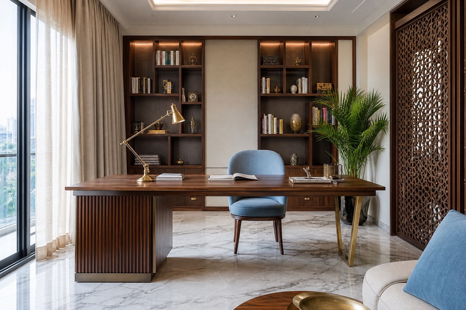 Contemporary royal Indian home office design
