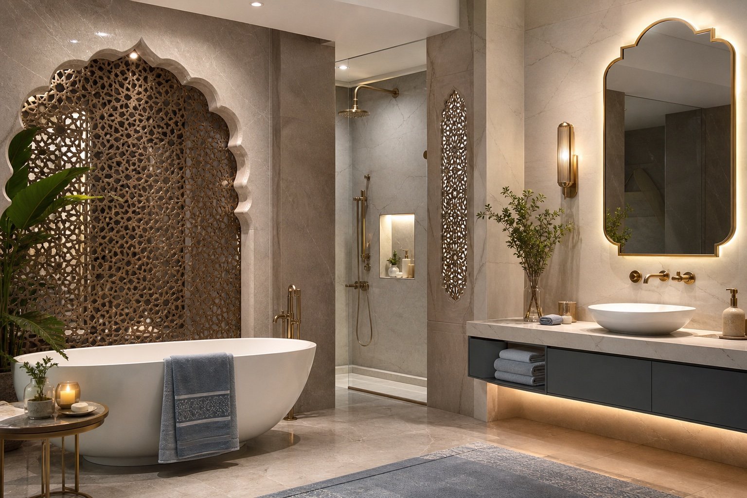 Luxury spa bathroom interior