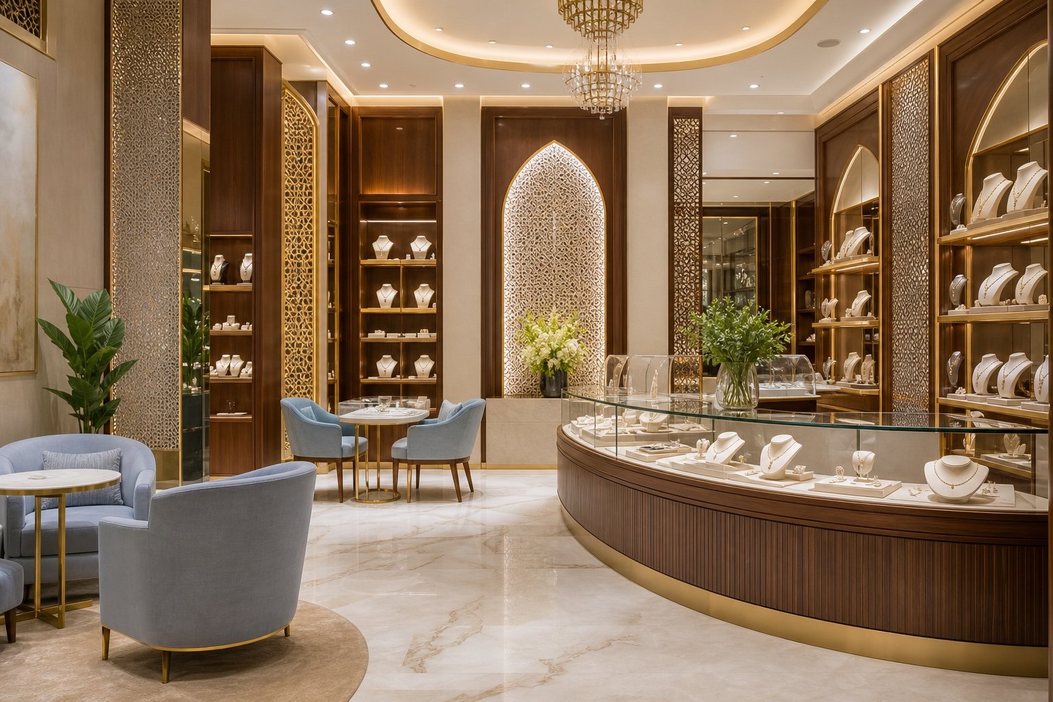 Luxury retail showroom interior design